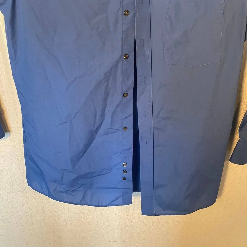 Puritan Dress Shirts Men's Size M Blue Button‎ Down Long Sleeve Collared